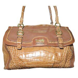 Coach 2011 Madison Spectator Croc & Ostrich Embossed Exotic Leather Flap Bag